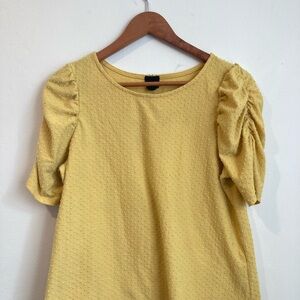 W5 Yellow Textured Puff Sleeve Blouse